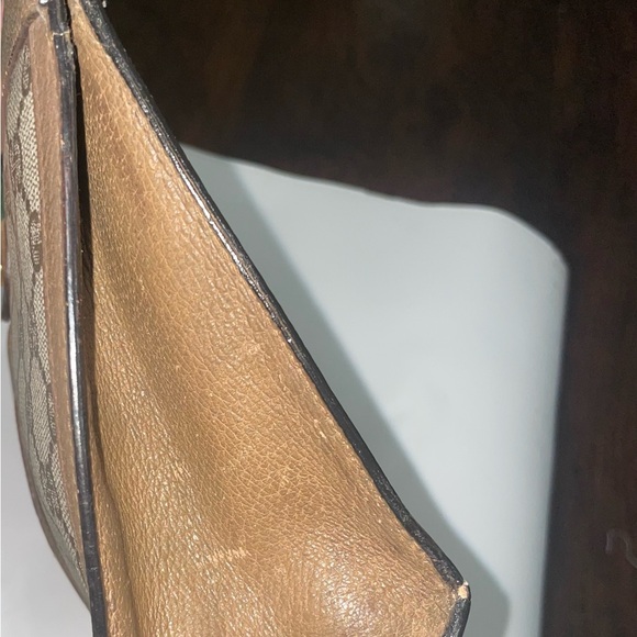Authentic Gucci Large Monogram Canvas Pouch with Brown and Tan Accents - Picture 4 of 10